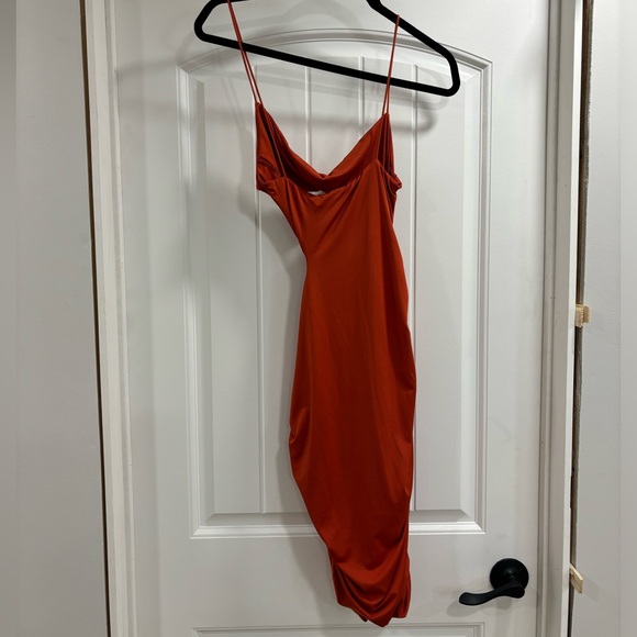 SHEIN Orange PARTHEA Twist Front Ruched
Bodycon Dress Size Medium - Picture 3 of 4